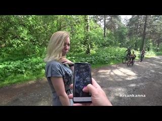 I play with my wife in the city Park of Lovense! Sex, squirt in public