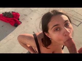 Public Face Fucking Busty Indian In Malibu And Swallows Cum