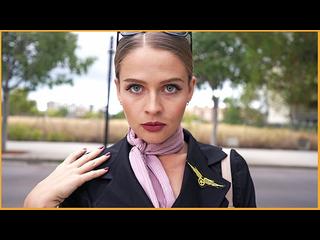 Horny Flight Attendant seduced me - I fucked her and Cum on Face 4K - KateKravets