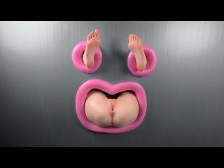 Gloryhole fuck that ass through the wall until her foot shake - pinkloving